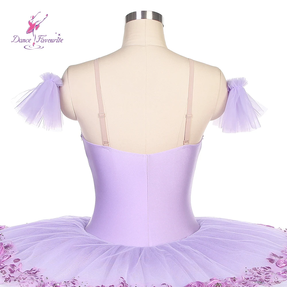 BLL503 – Tutu en Tulle ivoire, corsage en Spandex, décoré avec des appliques noires, Tutu de Ballet pré-professionnel, pour la danse de Ballet