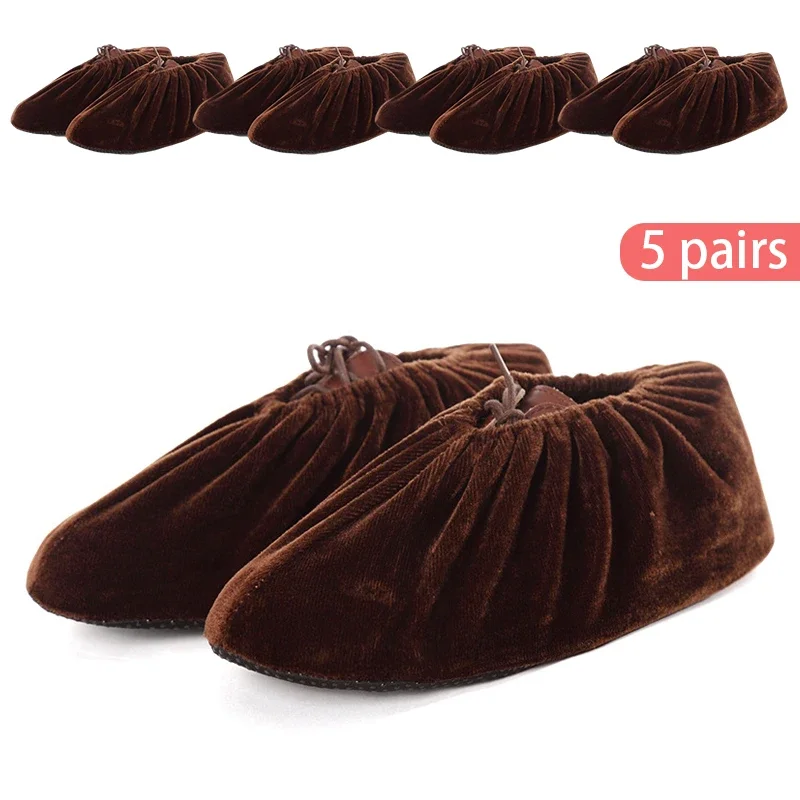Flanell-Schuhüberzieher halten den Boden sauber, Schuhzubehör, rutschfeste Fußüberzieher, Herbst-Winter-Überzieher für Innenbereich, Schuhschutz – Detail 11