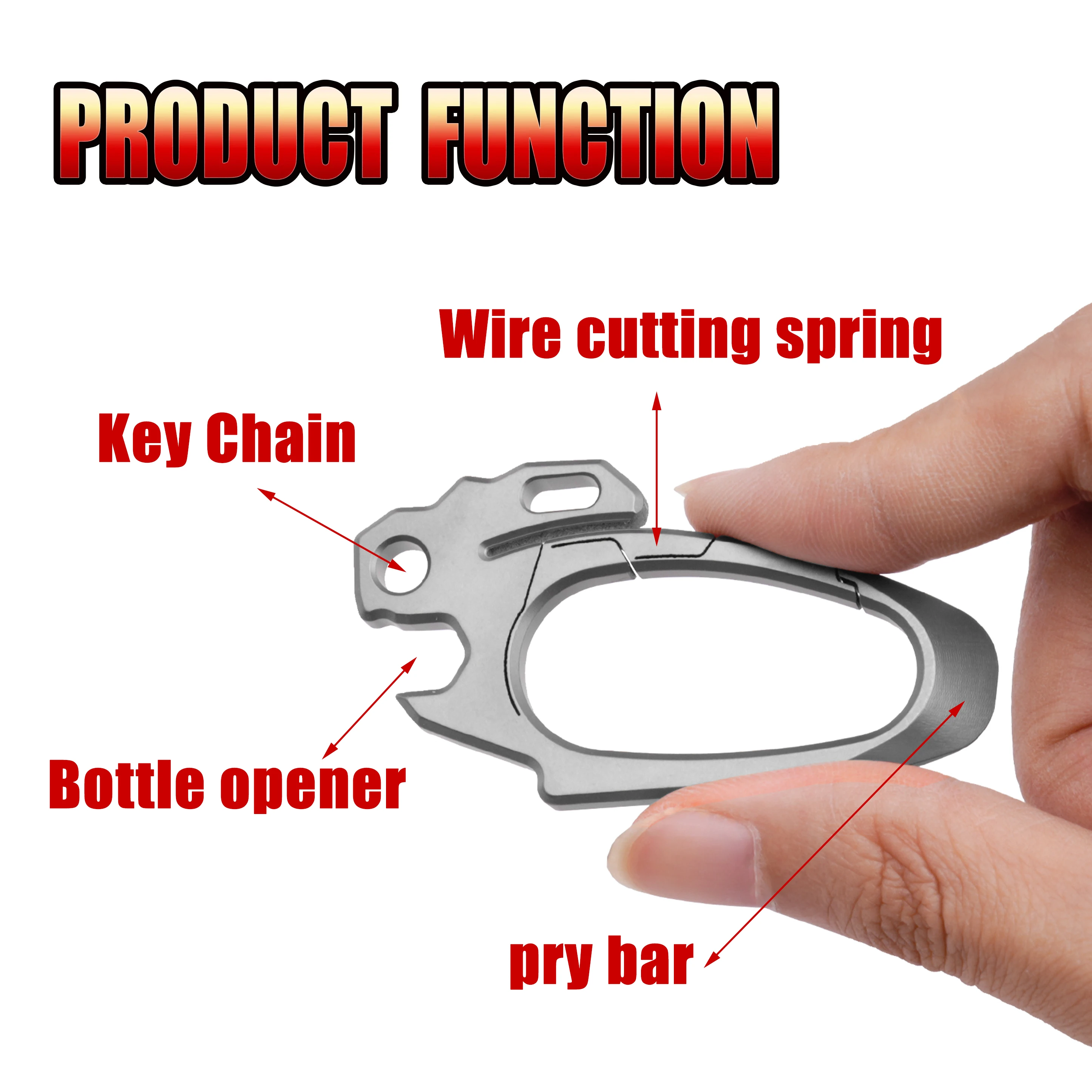 Titanium alloy keychain, multifunctional car keychain,side opening keyring, men's keyring, bottle opener, EDC keychain set