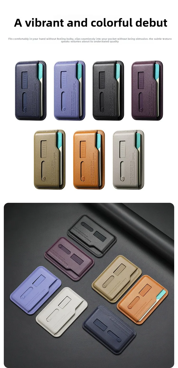 Starker magnetischer Kartenhalter mit Fächern für Magsafe Apple iPhone 17 16 15 14 18 Pro Max mit Kartenhalter, Fingerring und Handgelenkschlaufe – Detail 2