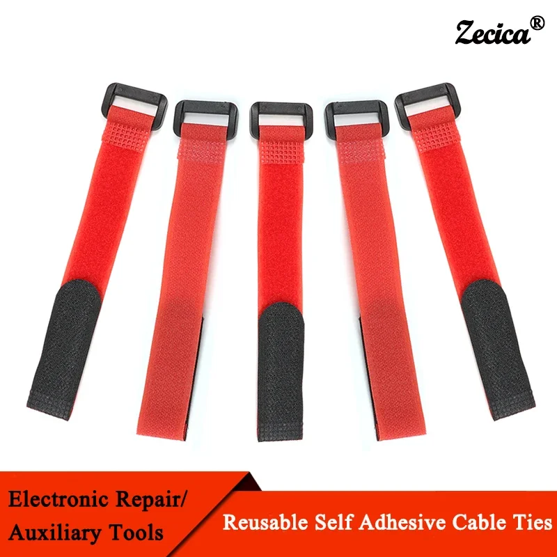 

Cable Tie Fishing Rod Non-slip Firm Reverse Buckle Red Fishing Tackle Rod Holder Accessories Reusable Self Adhesive Ties