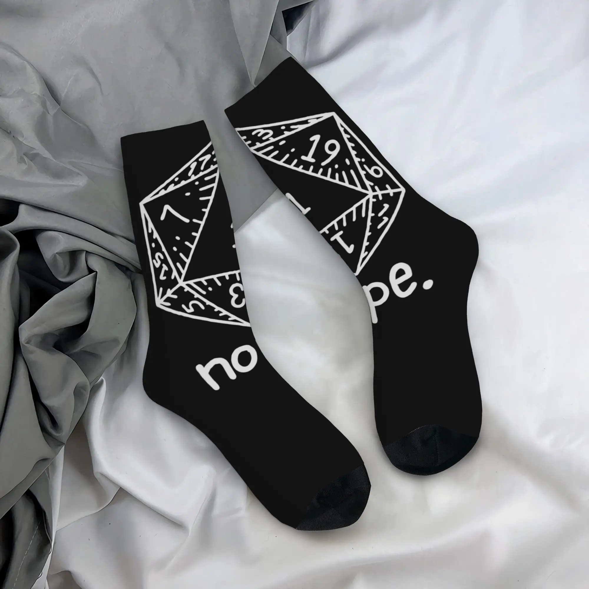 

Cool Game DnD Dice Nope Sports Socks Crew Socks for Women Men Breathable