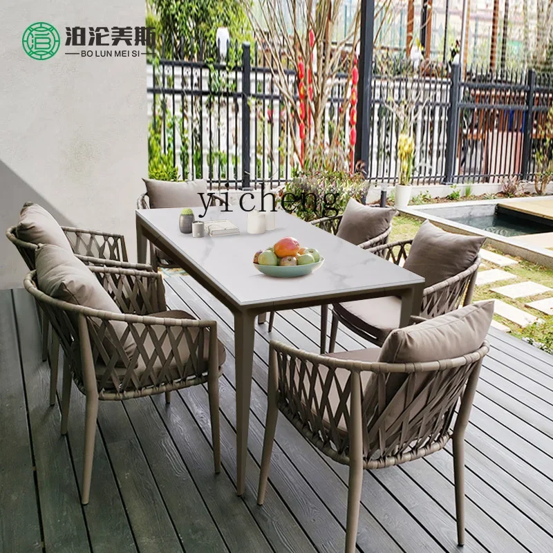 V6  outdoor table and chair combination outdoor courtyard leisure villa garden terrace balcony rattan chair