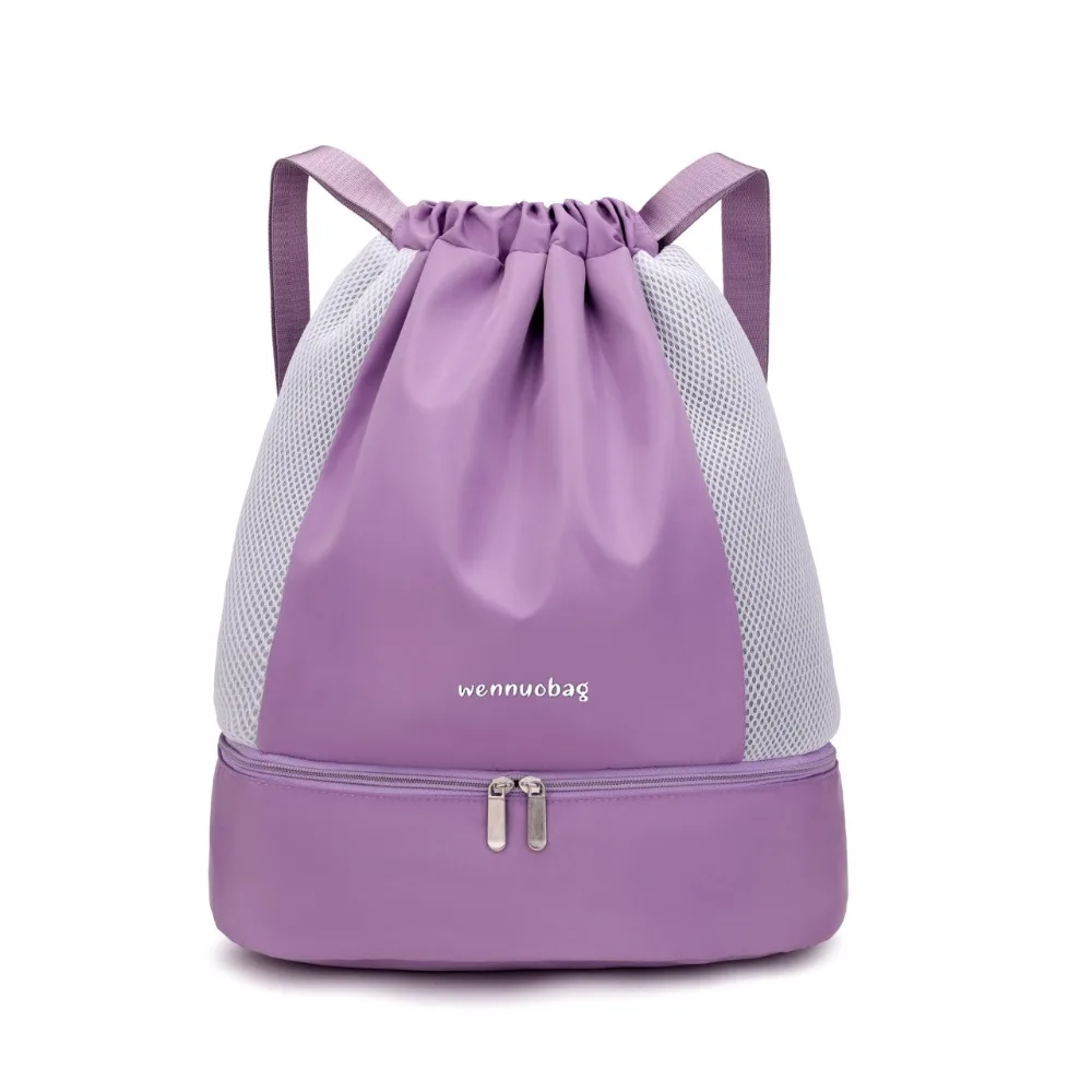 Portable Fashion Oxford Drawstring Backpack Cinch String Lightweight Sports Gym Bag Large Capacity Casual Travel Bag Men