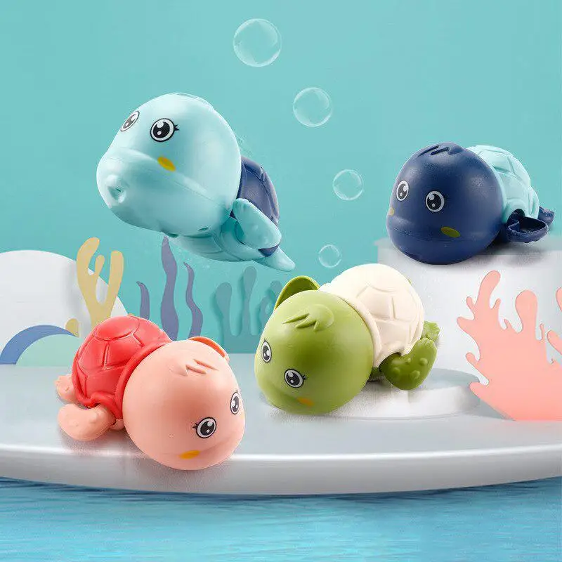 Cute Cartoon Animal Tortoise Classic Baby Water Toy Infant Swim Turtle Wound-up Chain Clockwork Kids Beach Bath Toys