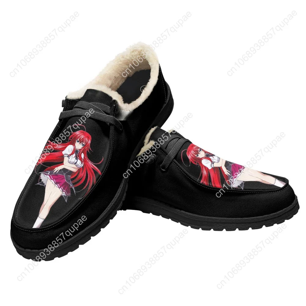 High School DxD Rias Gremory Flat Shoes Cartoon Men Women Teenager Sneakers Soft Keep Warm Shoes Casual Footwear Custom Shoe