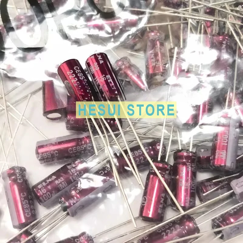 10Pcs 16V100UF Audio Capacitor 100UF 16V 5 * 11 RA3 Purple Red Robe