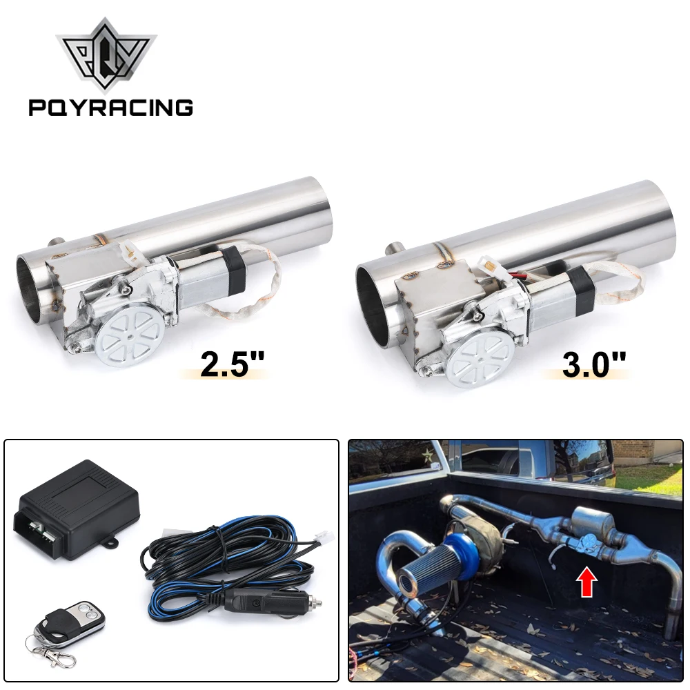 PQY - Universal 2.5'' or 3'' Exhaust Pipe Electric I Pipe Cutout with Remote Control Wholesale Valve For Jeep Wrangler