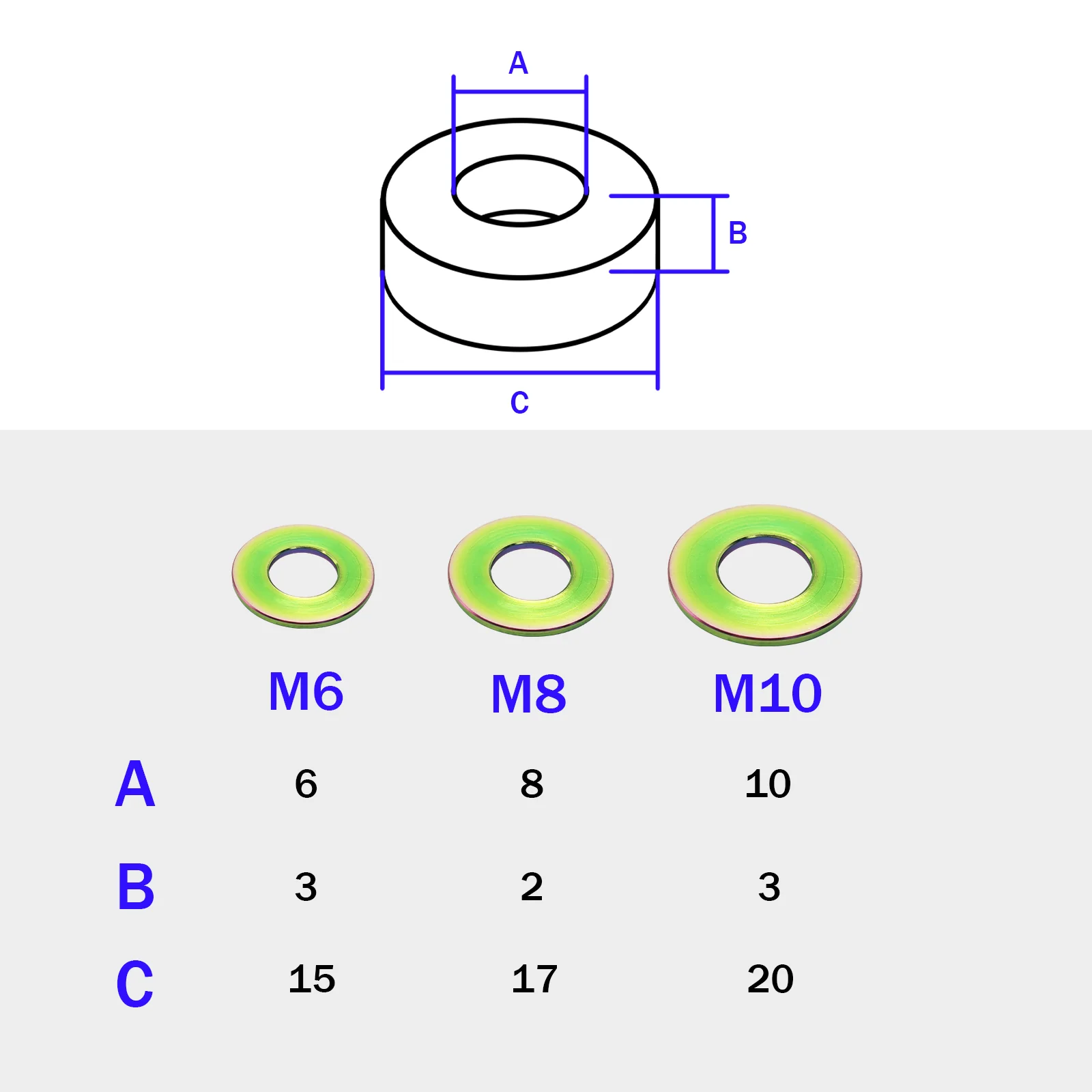 M8 Titanium Flanged Washers GR5 Ti-6Al-4V for Motorcycle MTB Bicycle E-Bike Bolt Dress-up Lightweight Corrosion Resistant