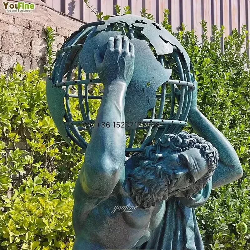 Wmwmnu for Casting Bronze Atlas Statue Famous Greek God Sculpture for Outdoor Garden Courtyard Park