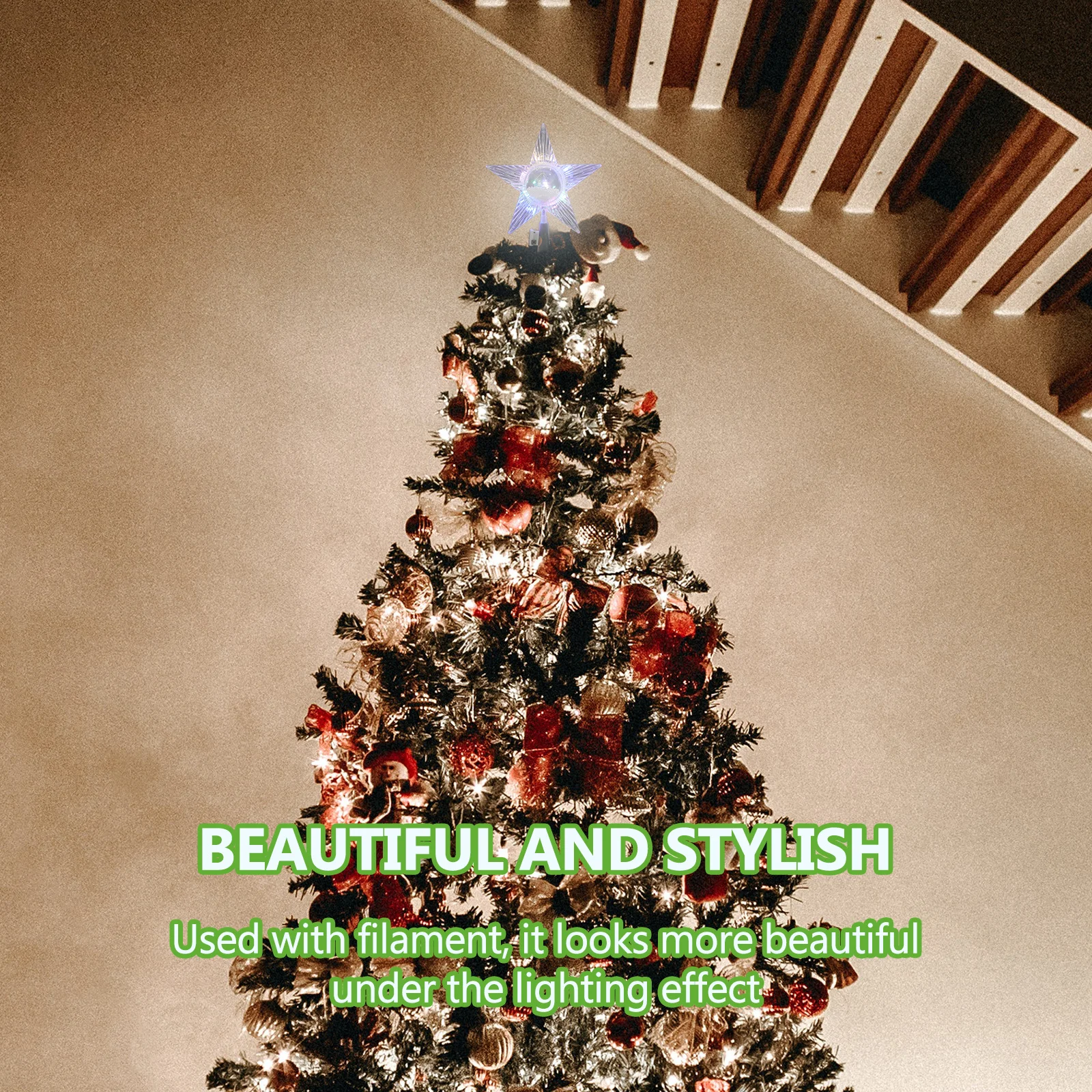 

Crystal Christmas Tree Topper Star Sparkling Ornament For Party Home Mall Holiday Decor Xmas Accessory Party Supplies