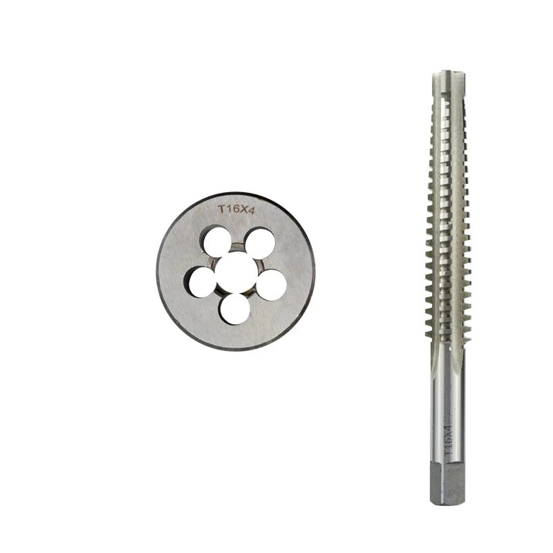 1 Set Right hand Trapezoidal Tap and Die set TR 8 10 12 14 16 18 20 22 24 X1.5 X2 X3 X4 Thread Screw TR Taps Threading Round die