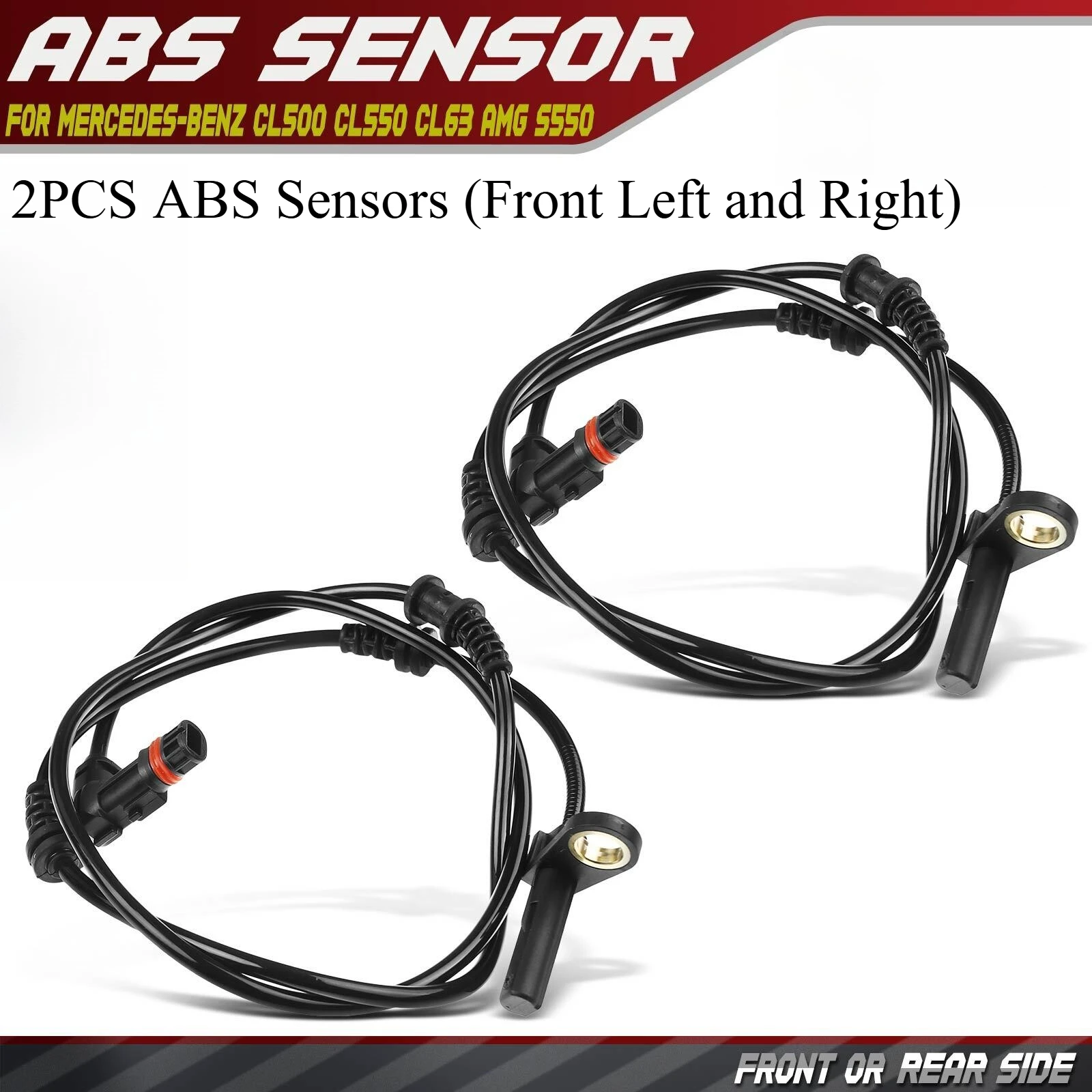 2PCS ABS Wheel Speed Sensor (Front Left and Right) for Mercedes-Benz CL550 CL600 CL63 AMG CL65 AMG S400 S450 S550 S600 S63 AMG