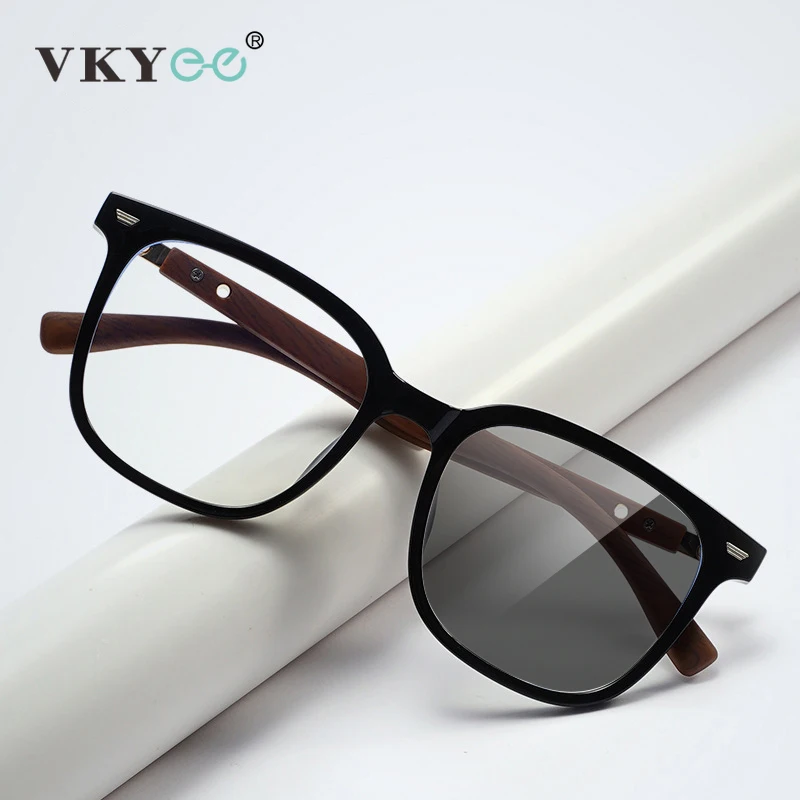 VKYEE Classic Vintage Geometric Square Large Frame Design Anti Blue Light Photochromic Eyewear Customizable Prescription 537876