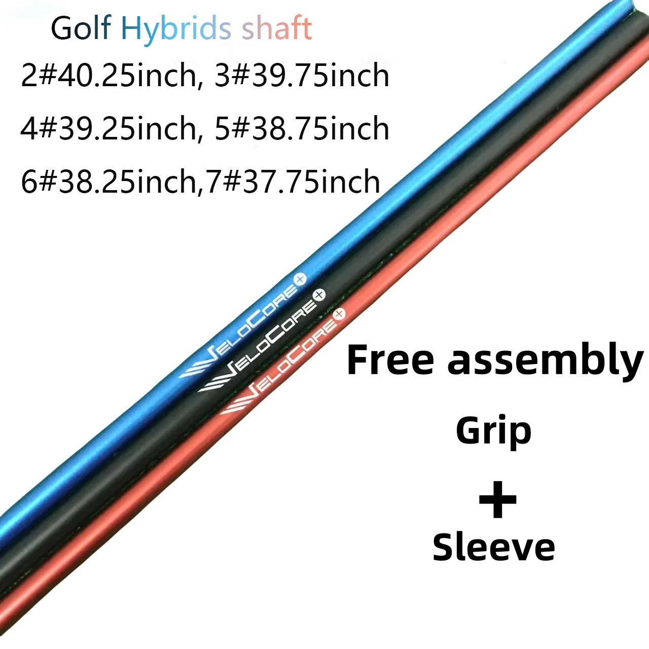 

Fuj ven+, Golf Hybrids Shaft, black/red/blue, Club Shaft, 6/7 R/X/S Flex, Graphite Shaft, Assembly Sleeve And Grip