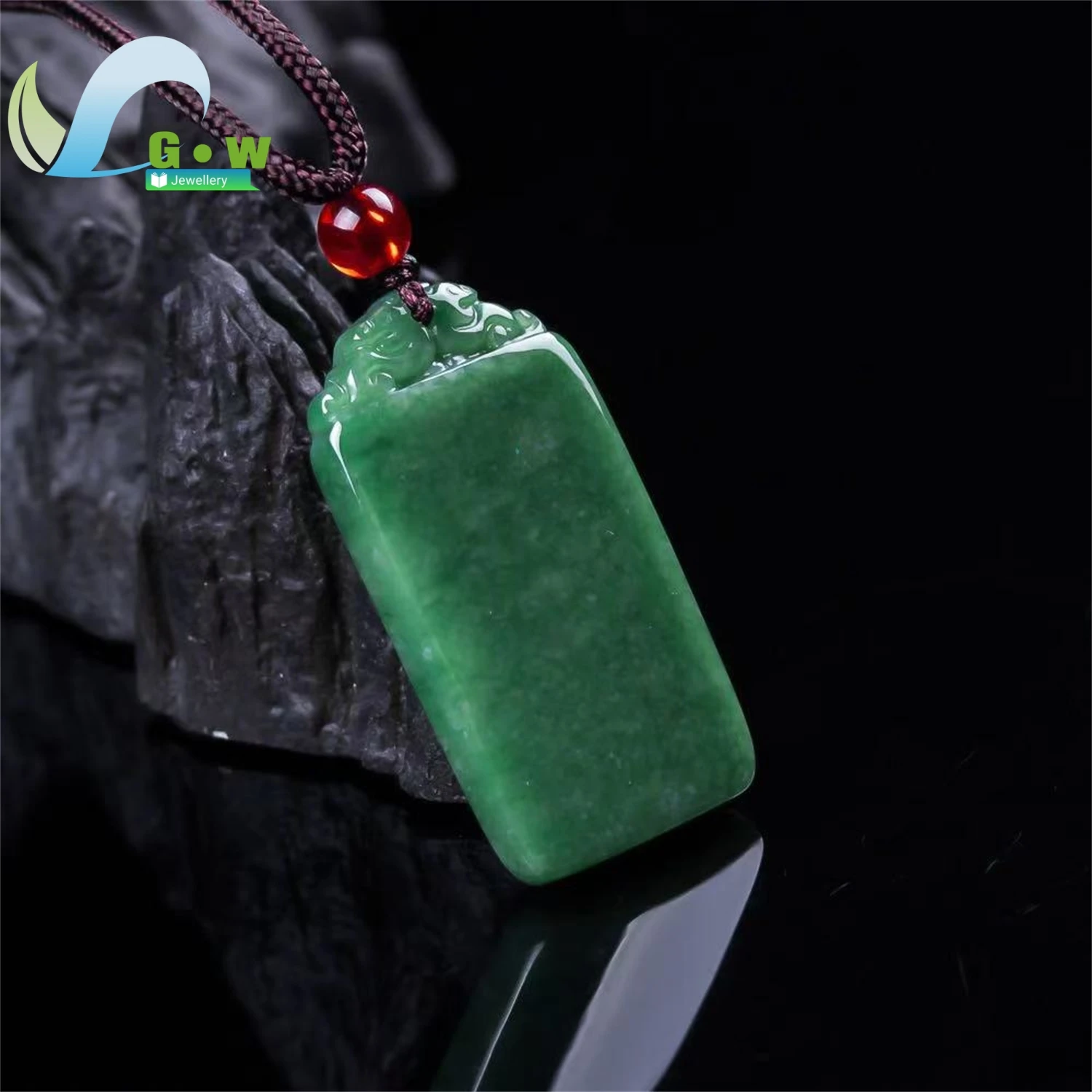 Natural A Grade Jadeite Pea Green Plain Safety Plaque Pendant Icy Texture Hanging Necklace Ornament Unisex Male Female Jewelry
