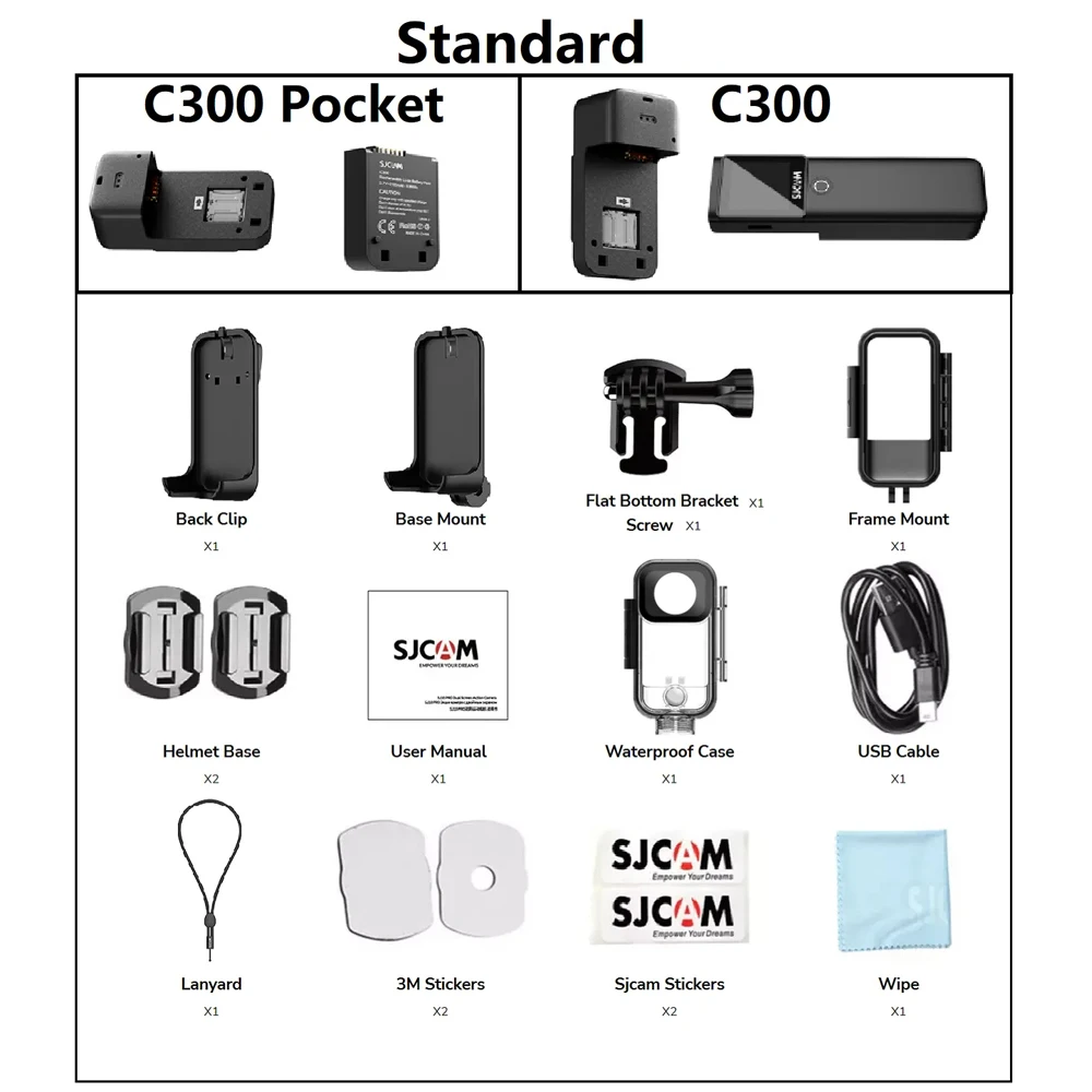 SJCAM C300 Pocket Action Camera 4K FHD With Long Battery Life Video 30M Waterproof 5G WiFi Camera Sport Action Cam image 6
