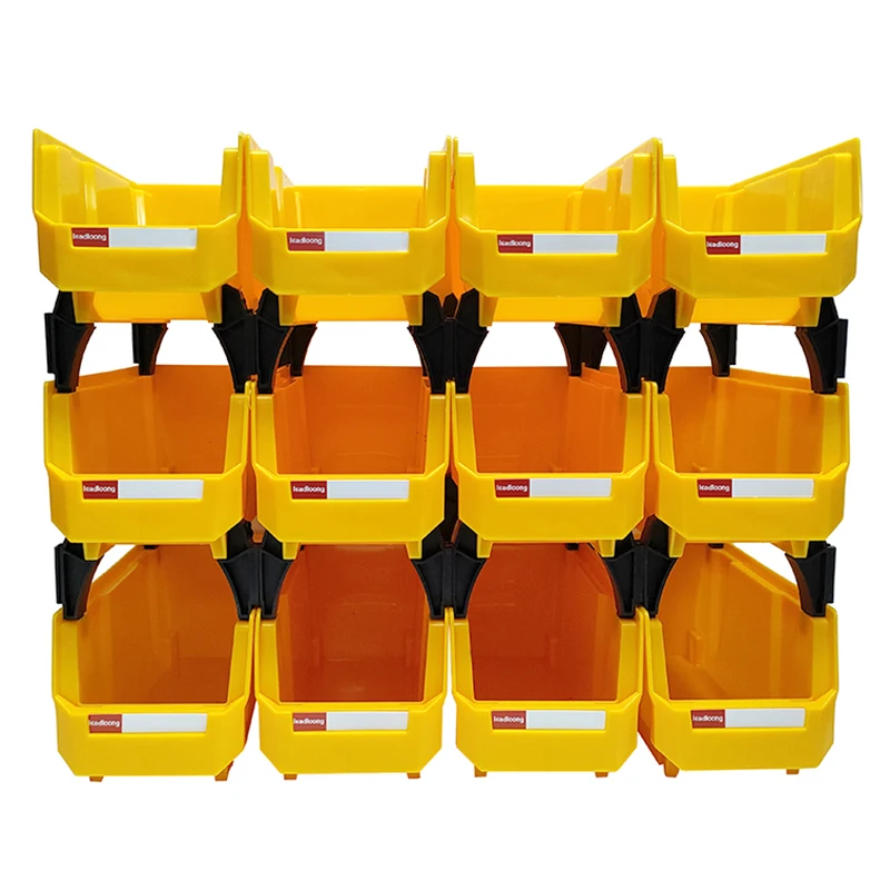12pcs Stackable Tool Storage Bin, Screw Parts Hardware Classification Case, Workshop Goods Shelves Organizer Case, Storage Bin