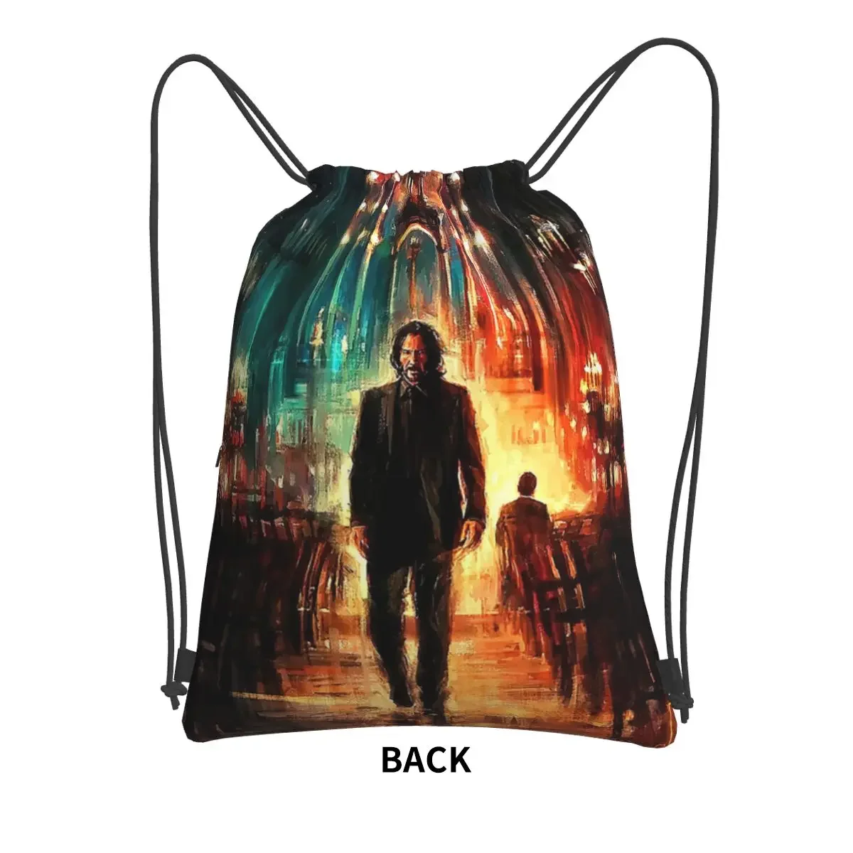 John Wick 4 Movie Backpacks Drawstring Bag Multi-function Drawstring Bundle Pocket Sundries Bags For Travel Sport Man Woman