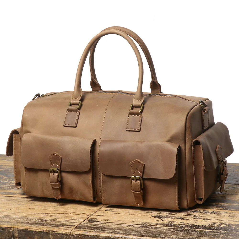 New Design Luxury Men's Travel Bag Large Capacity Women Handbag Genuine Leather Unisex Shoulder Crossbody Bag Duffle Pack Bolso