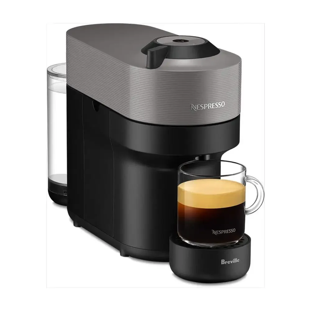 Coffee and Espresso Maker Vertuo Pop BNV120DGR1BUC1 by Breville 4 Cup Sizes Smart Capsule Reading Precision Brewing Premium