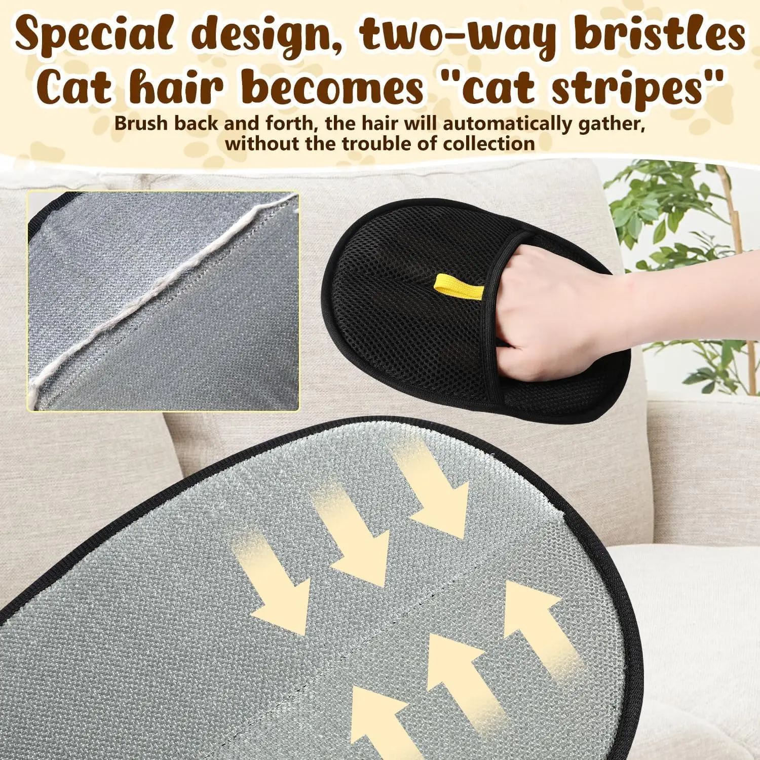 1 قطعة فرشاة قفازات إزالة شعر الحيوانات الأليفة ، أداة جديدة قابلة لإعادة الاستخدام لإزالة الشعر الكهروستاتيكي للقطط والكلاب للملابس والأرائك والكاربي #6