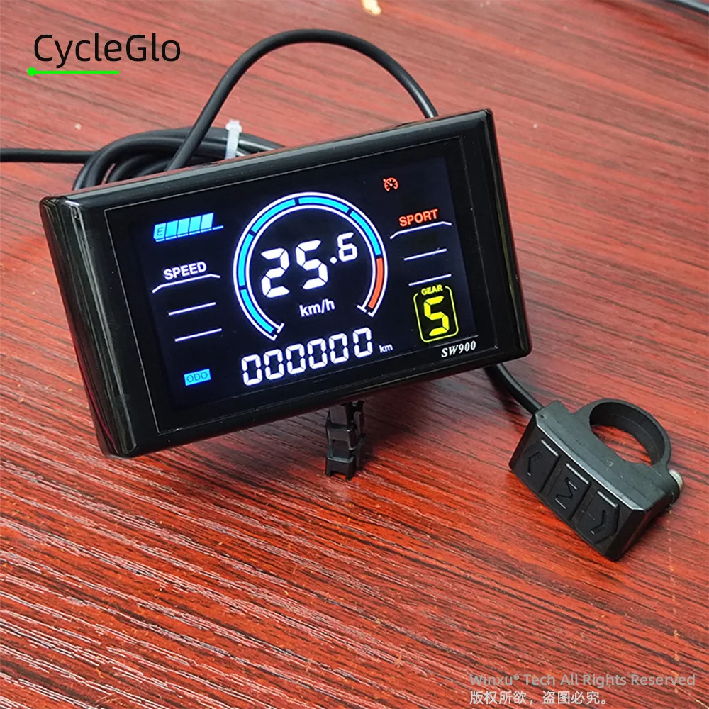 36V 48V 60V 30A 1000W 1200W 1500W E-bike Brushless Motor Sine Wave Controller SW900 Color LCD Kit for Electric Bicycle Scooter