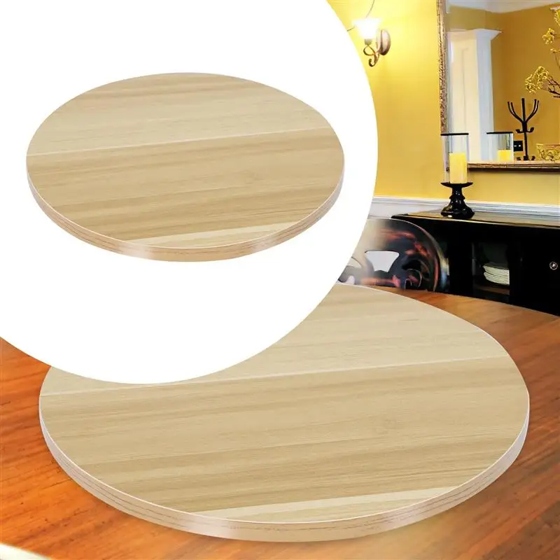 Wooden Turntable Bearing Swivel Plate Wooden Round Rotating Plate for Home Dining Table