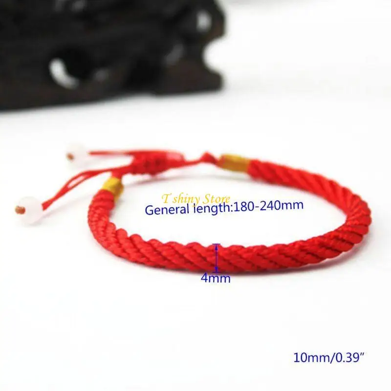 N58F Red/Black Braided Bracelet Handwoven Thread Bracelet Jewelry Gifts for Men Women