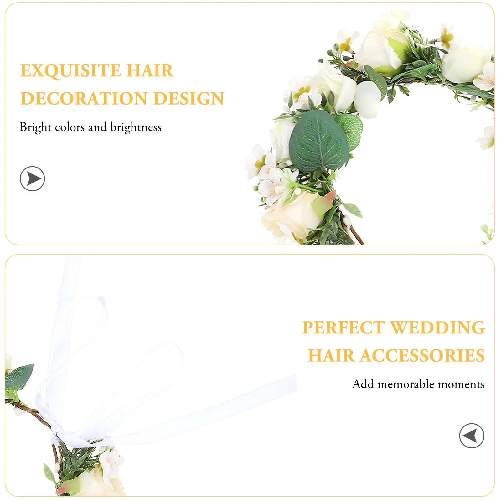 

Bridal Floral Silk Flower Head Wreath Wedding Headdress Hair Accessory Bride Floral Hair Wreath Bridesmaid