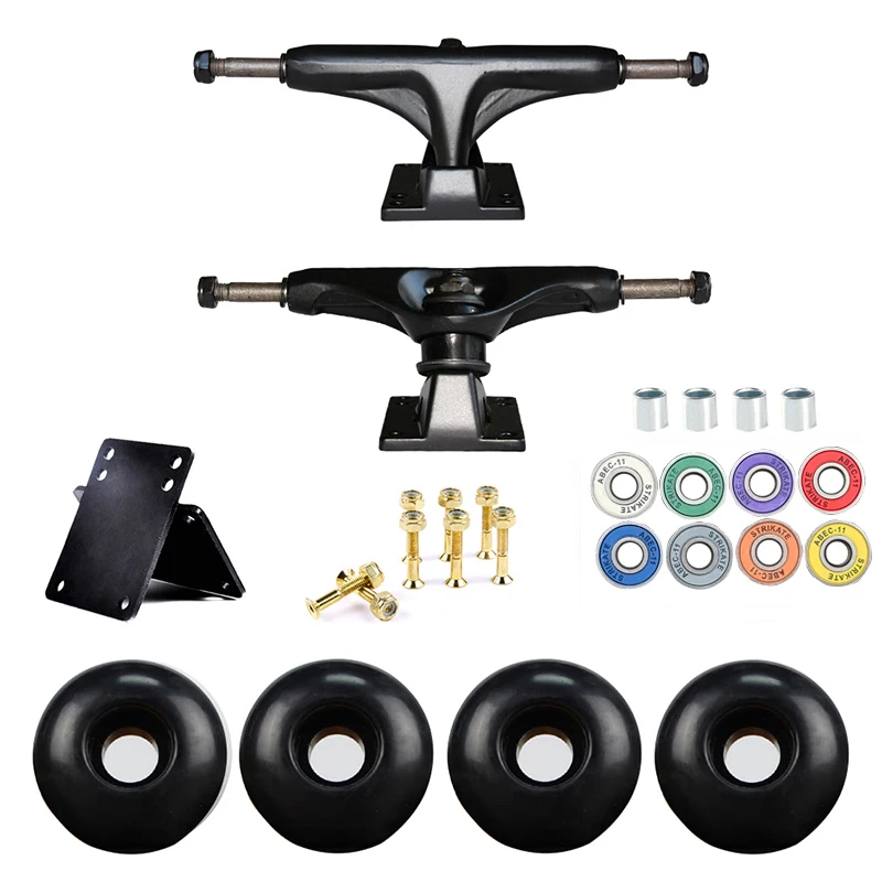 5in Skateboard Trucks Combo Set 5230mm Wheels Aluminum Magnesium Alloy Professional Bridge Skate Board Bracket Speed Bearing