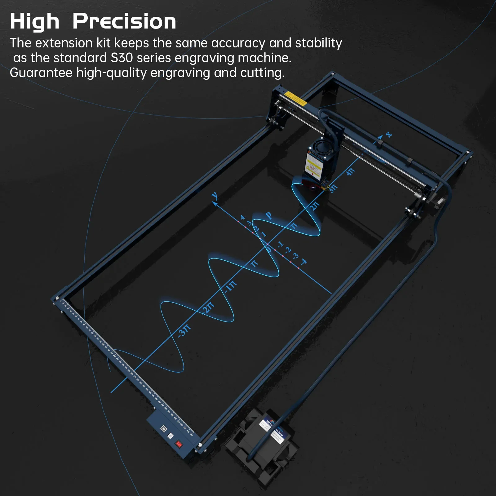 

SCULPFUN S30 Series Engraving Area Expansion Y-axis Extension Kit for Sculpfun S30/S30 Pro/S30 Pro Max to V Slot Shaft Installed