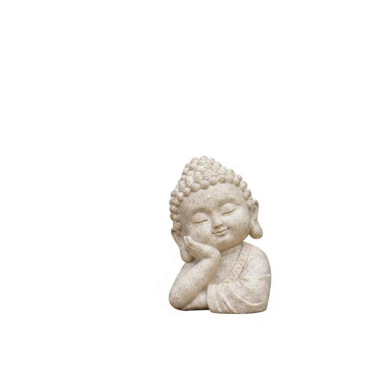 Statue de Bouddha au Repos, Décoration Tranquille, Buste de Bouddha en Fausse Pierre, Expression Païneuse, Décoration d'Intérieur pour Jardin, Patio, Méditation
