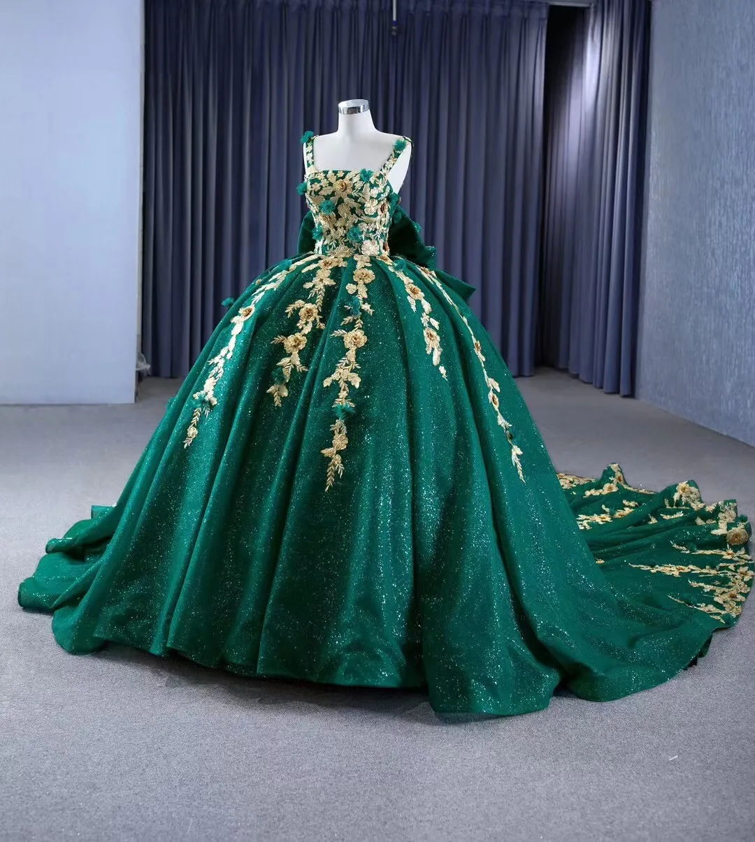 

Зеленые пышные платья Quinceanera, бальное платье с блестками, Аппликации, мексиканские милые платья 16, 15 лет