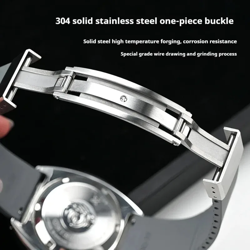 يصلح ل باتيك فيليب جنيف أوميغا Globemaster 18 19 20 21 22 مللي متر FKM ساعات مطاطية حزام مع مشبك نشر ساعة CTS