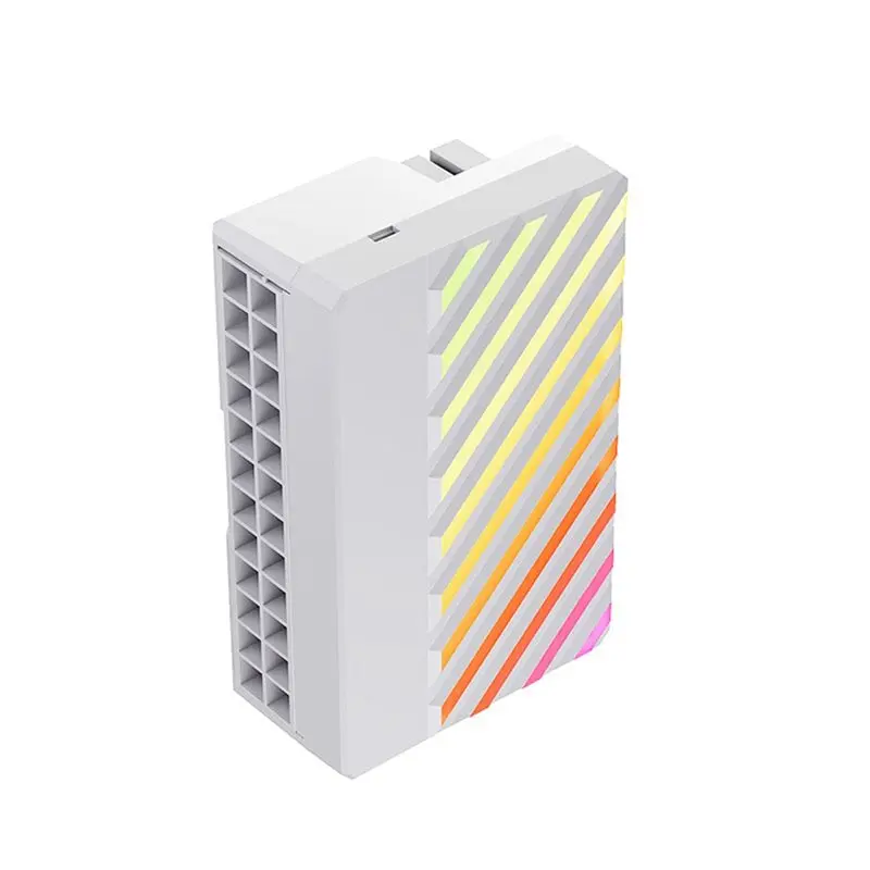 AED6-ATX 24Pin ARGB Adapter 90°Converter 24PIN RGB Power Cord Adapter For 24Pln Motherboard Power Supply