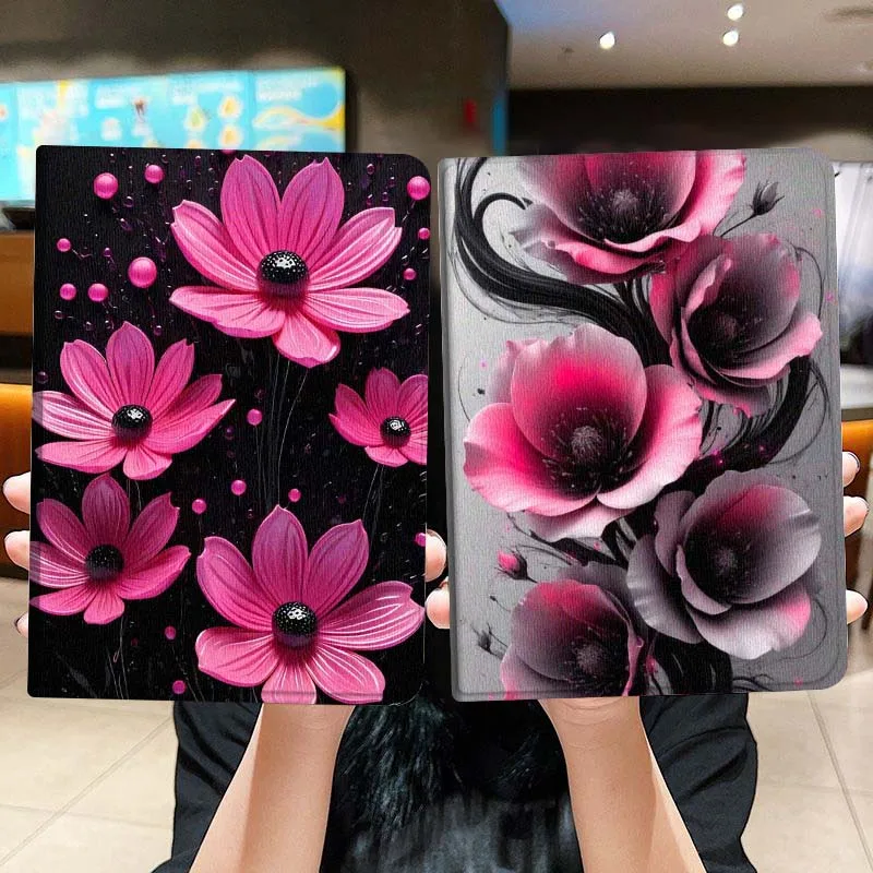 

Cartoon Pink Flower Decor Tablet Case For Lenovo Xiaoxin Legion Pad Tab Pro GT Y700 Gen4 2 11 P11 M10 K10 3rd Plus Gen Gift