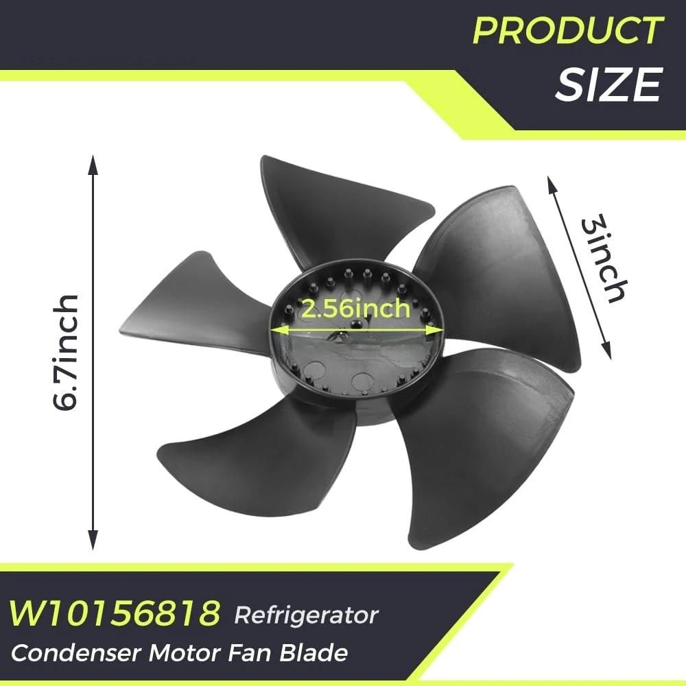 W10156818 Refrigerator Condenser Motor Fan Blade Kit Fit for Whirlpool Admiral Kenmore Fridge Filter Motor AP4323896 1454592