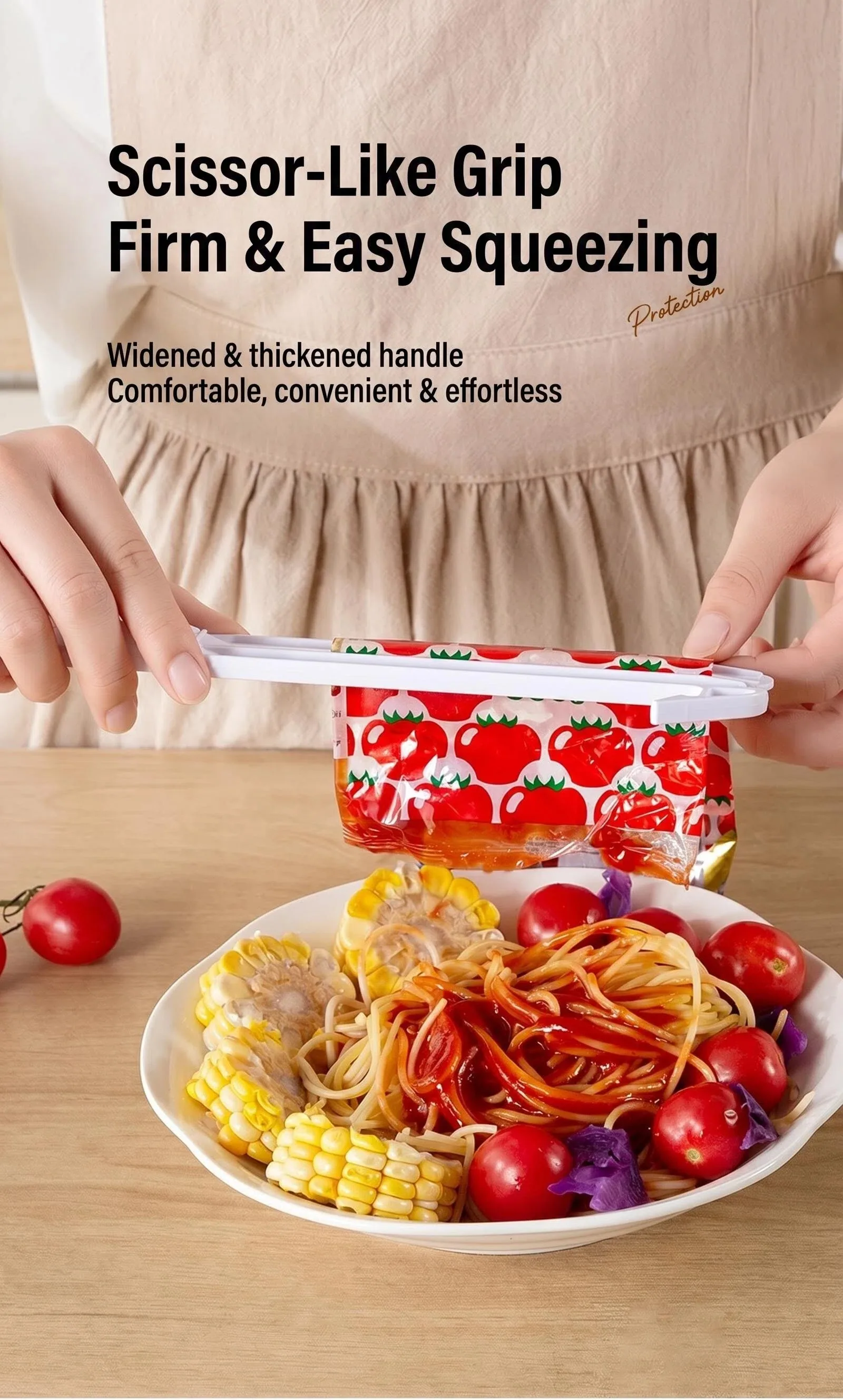All-in-One Magnetic Sauce Squeezer Clip, Multi-Purpose Kitchen Gadget for Squeeze Paste Bags, Open Cans & Food Pouches