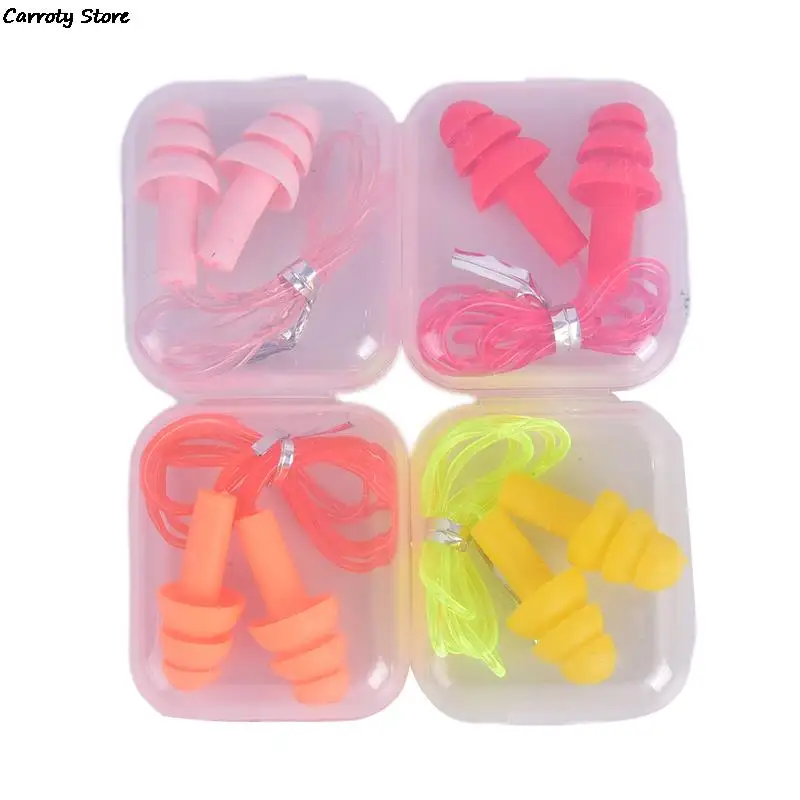 

1Pair Unisex Silicone Soft Ear Plugs PVC Rope Earplugs Comfort Earplugs Noise Reduction Protective For Swimming For Sleep