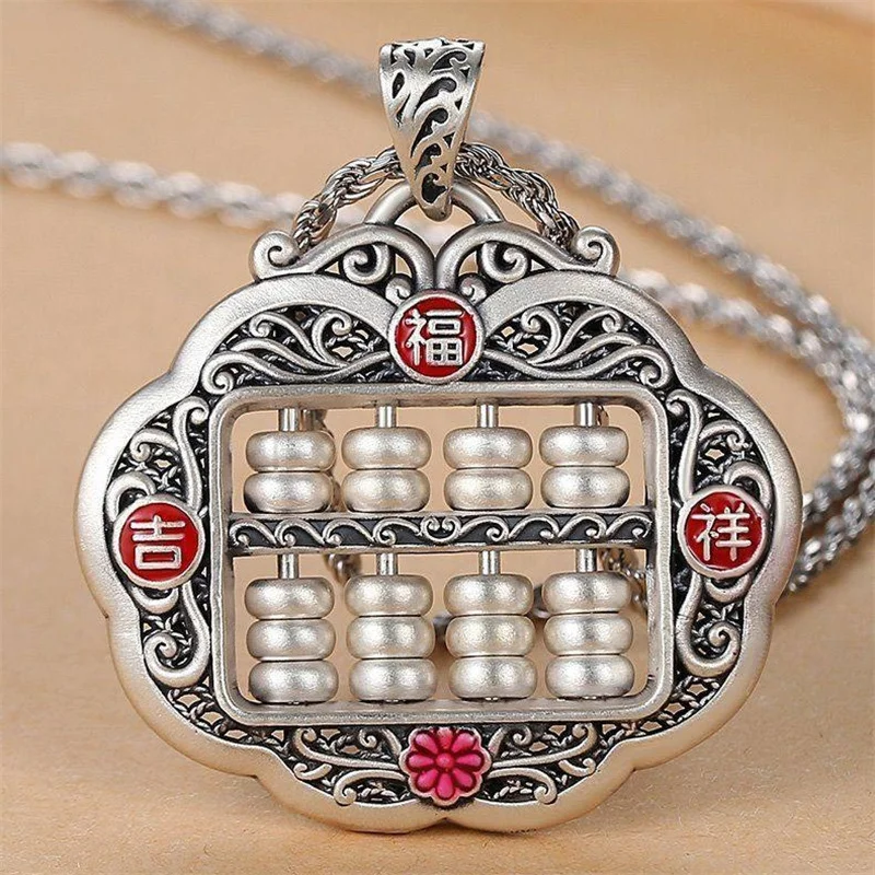 Blessing Activity Beads Abacus Pendant For Women Jewelry Ethnic Style Lucky Ruyi Pendant Men Choker Accessories
