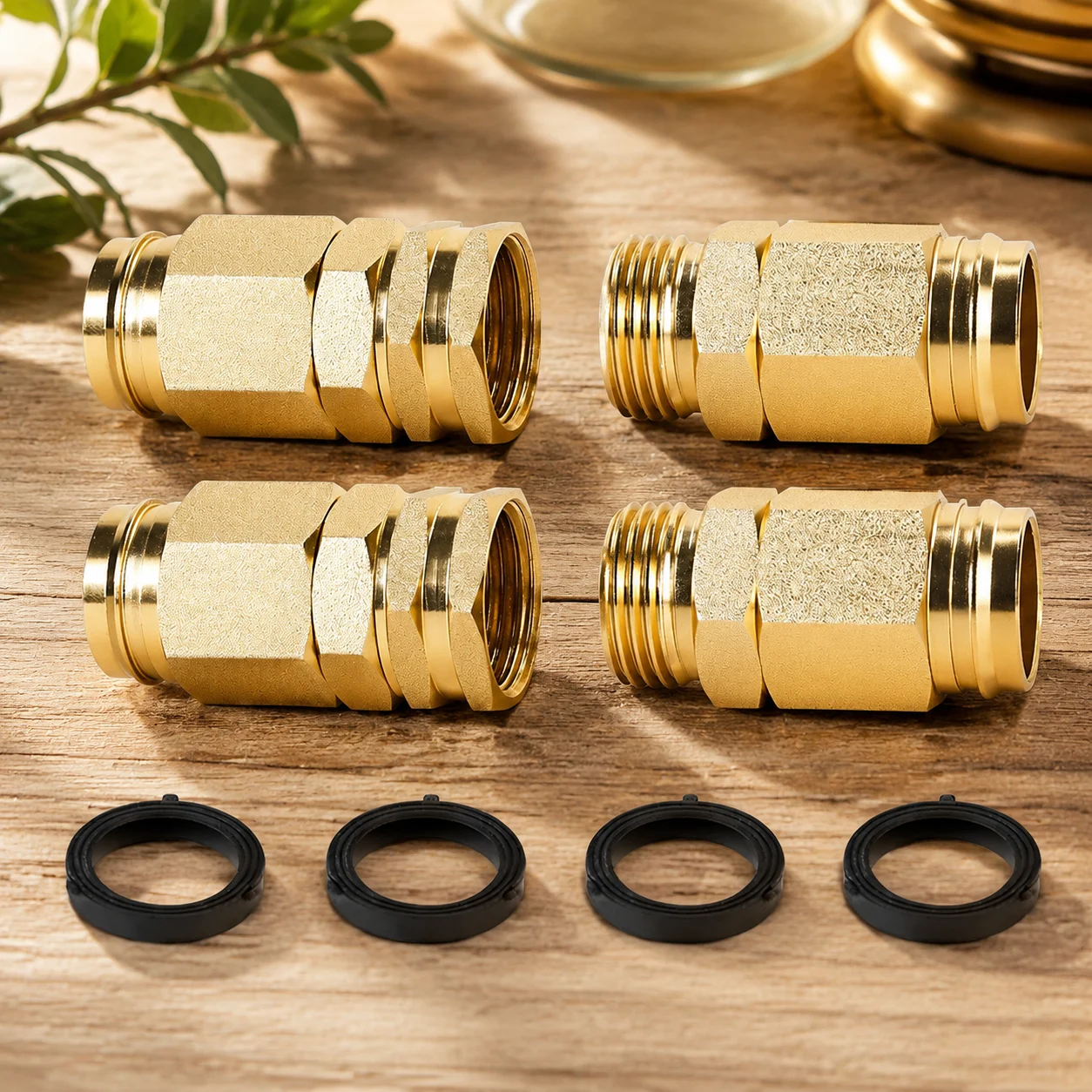 Aluminum Garden Hose Repair Connector for Irrigation Homeowners 5/8 Inch Male Female Fittings Leakproof Water Adapter Durable