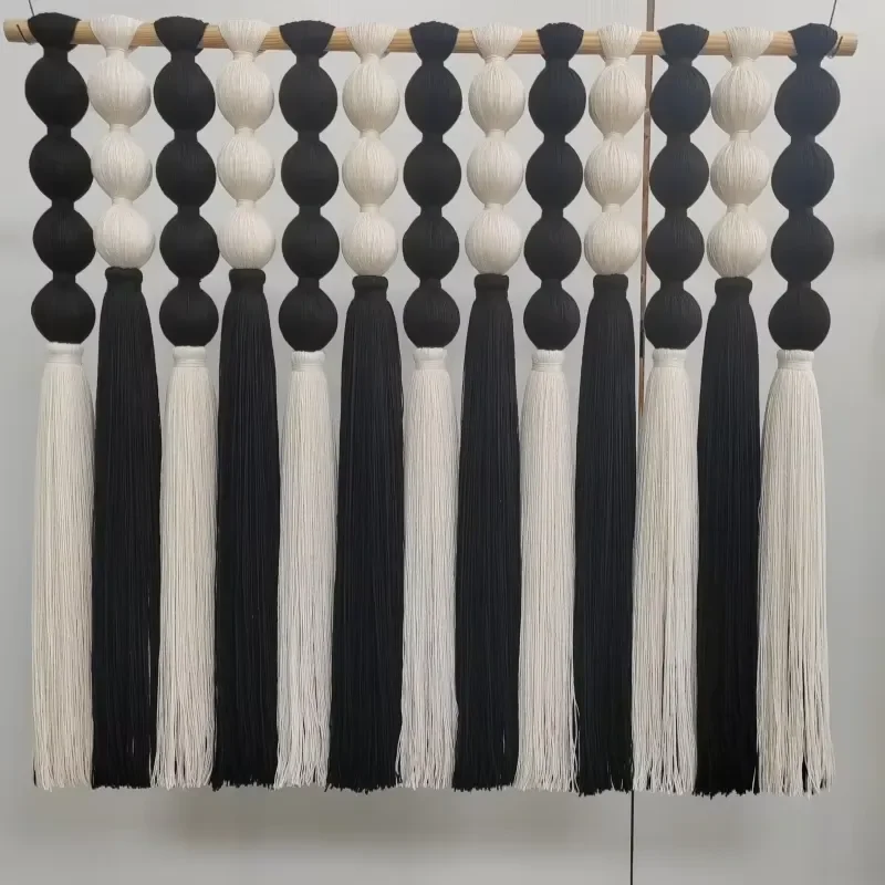 100*90cm ODM Woven Cotton Thread Fiber Art Living Area Provide Wall Tapestry As Tapestry with Tassel and extra Large