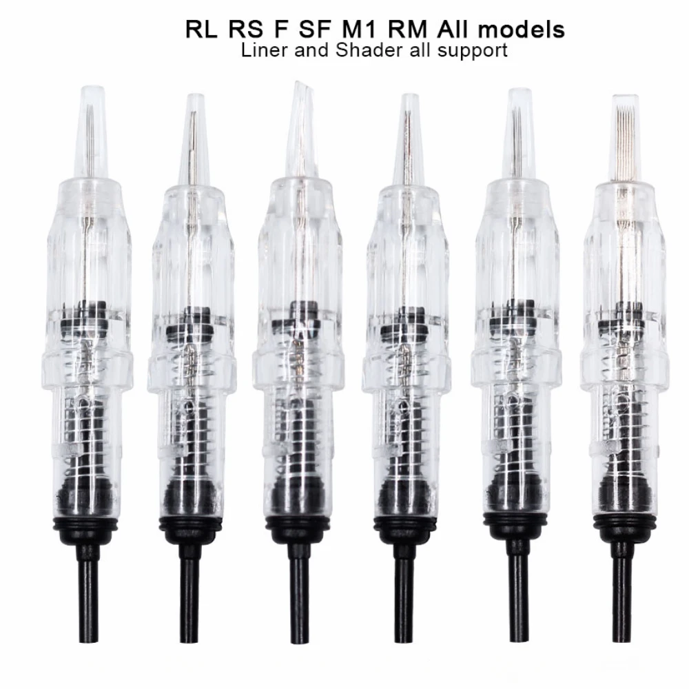 100pcs Permanent Makeup Cartridge Needles  1RL Disposable Sterilized Tattoo Needle Easy Click for Eyebrow Lips Tattoo Supplies