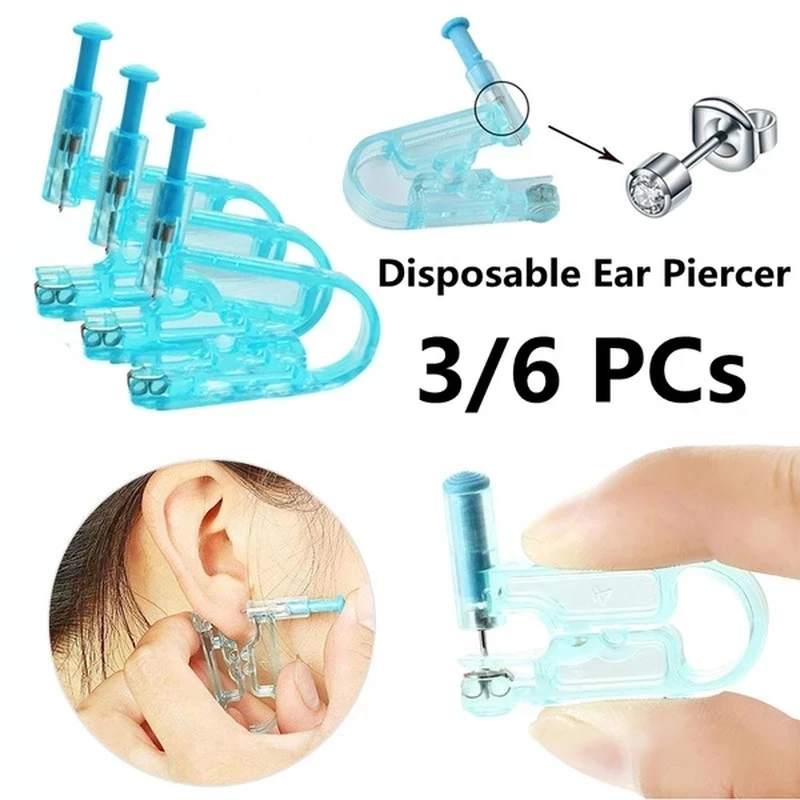 1/2/3Pcs/set Disposable Ear Piercer Healthy Painless Sterile Earrings Nose Stud Ear Piercing Gun Puncture Tool Body Accessories