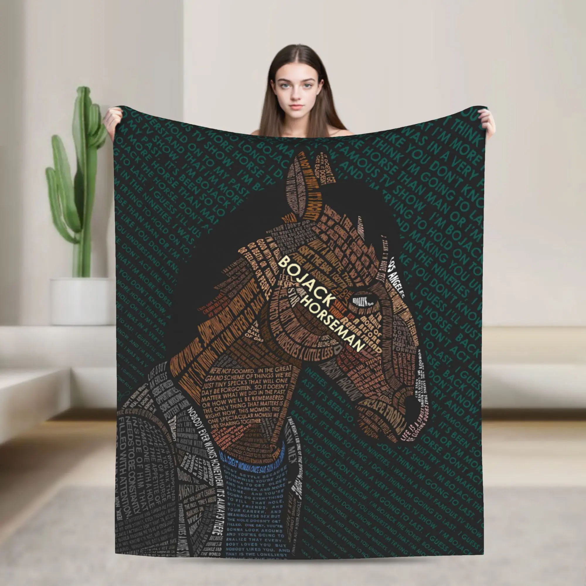 Charming BoJack Horseman Suit Portrait Flannel Blankets  Soft Durable Throw Blanket for Home Decor Travel Bedspread Sofa Bed