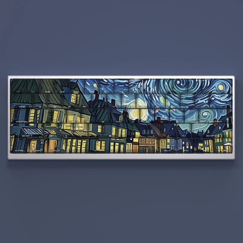 HCY Van Gogh Starry Sky Theme Keycap Mechanical Keyboard Cherry PBT Custom Art Keycap Tablet Laptop PC Gaming Accessories Gift