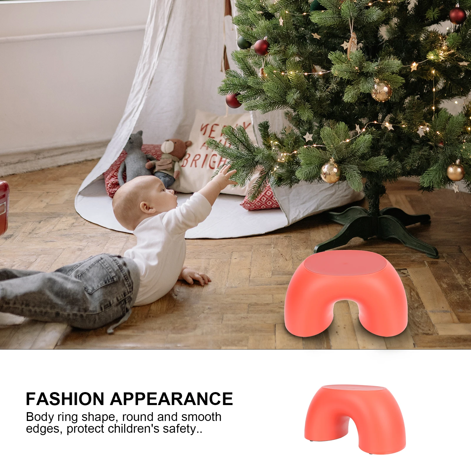

Colorful Kids Stool Round PP Lightweight Non Slip Household Shoes Wearing Stool Simple Stylish Living Bedroom