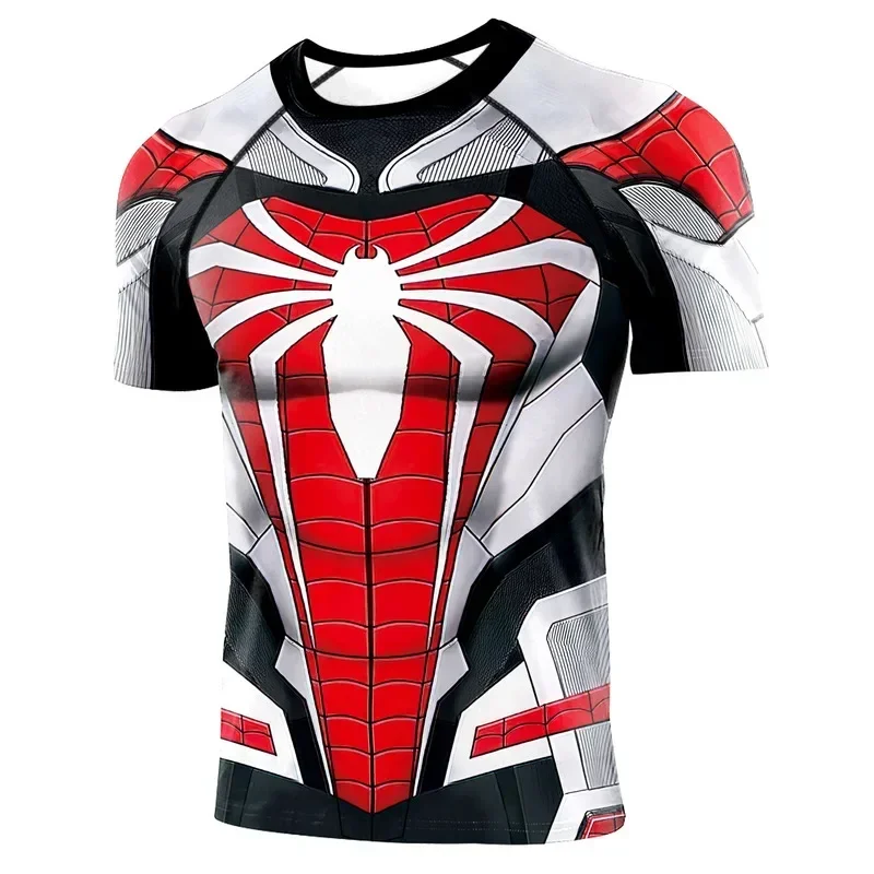 Spider Man Fitness T-shirt  Long Sleeve Cosplay Costume Superhero Tight Fitting Clothing Sports Training Fitness Tops Man Gift