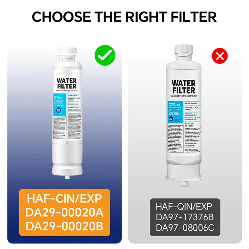 

Replacement for Samsung DA29-00020B Water Filter HAF-CIN/EXP, DA29-00020B, HAF-CIN, DA29-00020B-1, RF28HMEDBSR, RF263BEAESR